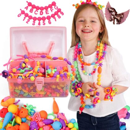 Pop Beads Jewellery Kits for Girls, Colourful Toy Jewellery Making, Arts and Crafts for Kids, age 4-8